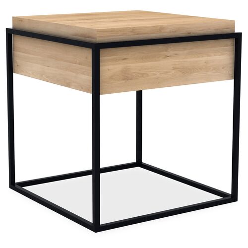 Monolit Small Storage Side Table, Black/Oak~P77494194