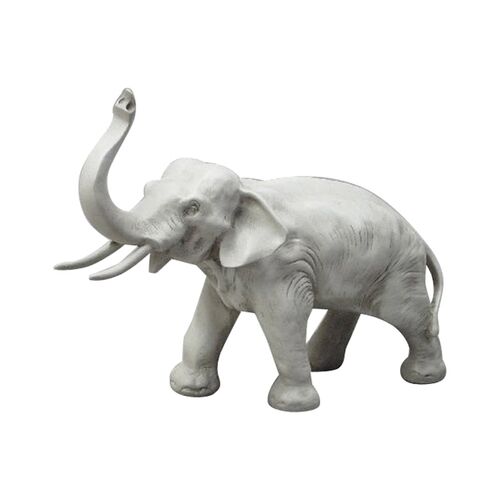 16" Charging Elephant, Antique Stone~P76999790