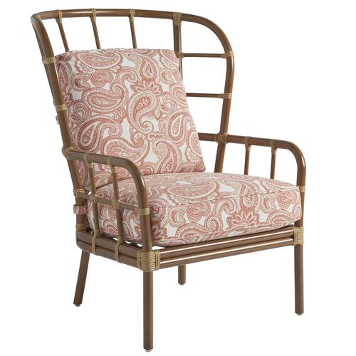 Sandpiper Bay Wing Chair, Paisley Red/Pink