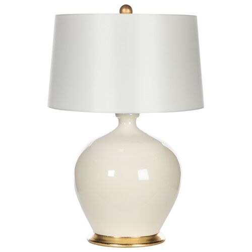 Bulbus Ceramic Table Lamp, Soft White/Gold