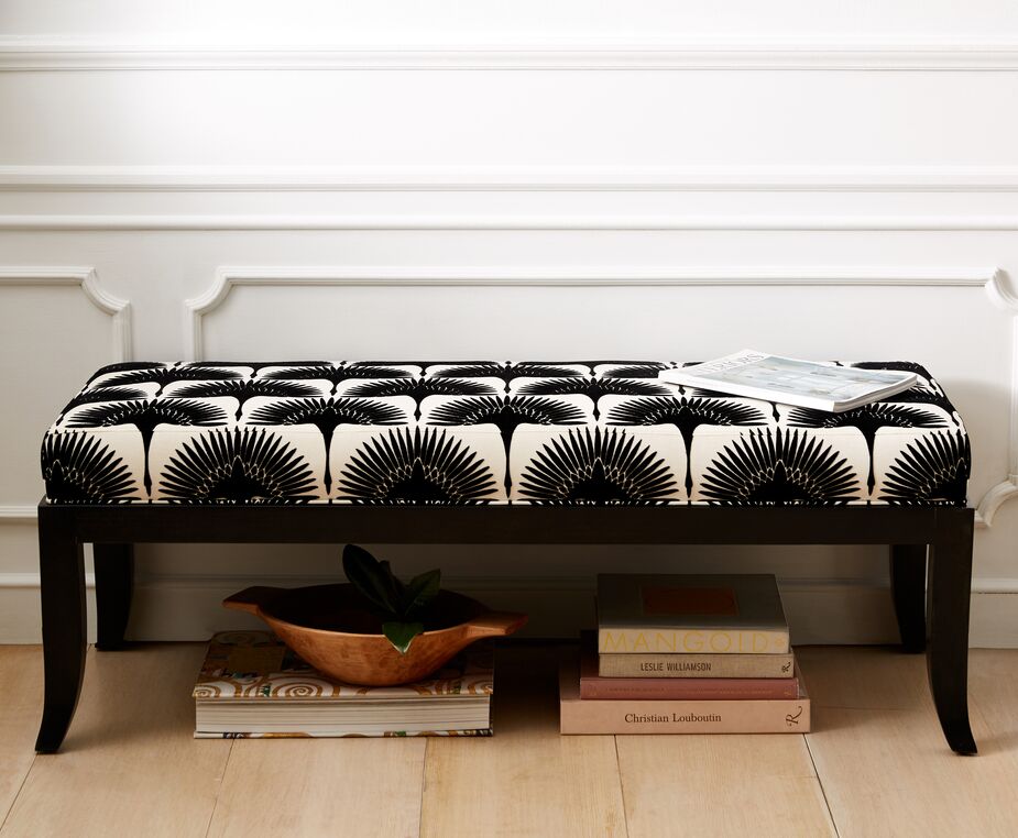 Kim Salmela uses this Deco-esque crane motif on a number of her furnishings. 
