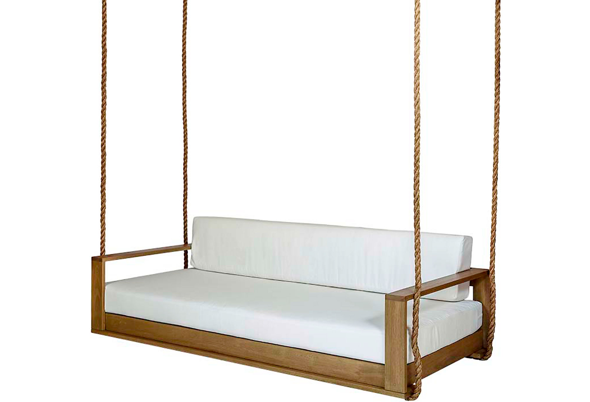 Percy Porch Swing, White/Natural Sunbrella