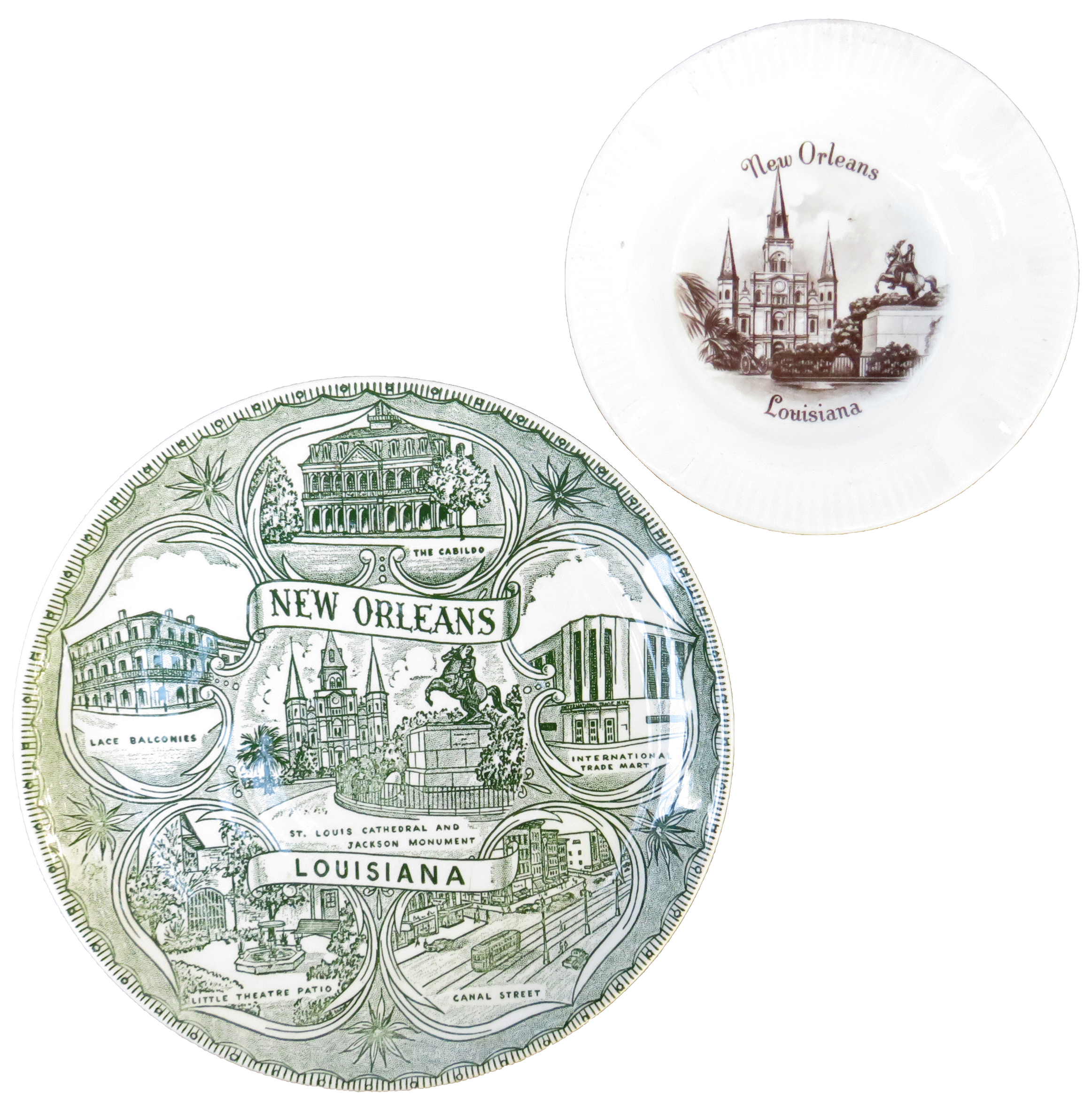 1940s New Orleans Souvenir Plates, S/2~P77757509