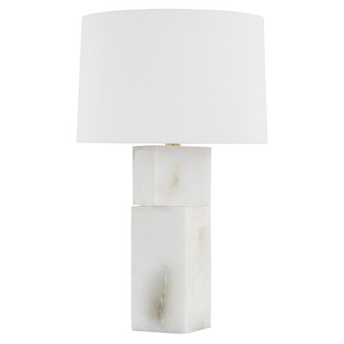 Genna Alabaster Table Lamp, White
