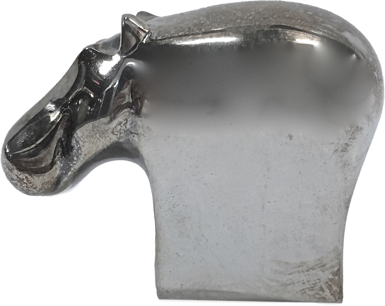 Silver Abstract Hippopotamus Figurine~P77662657