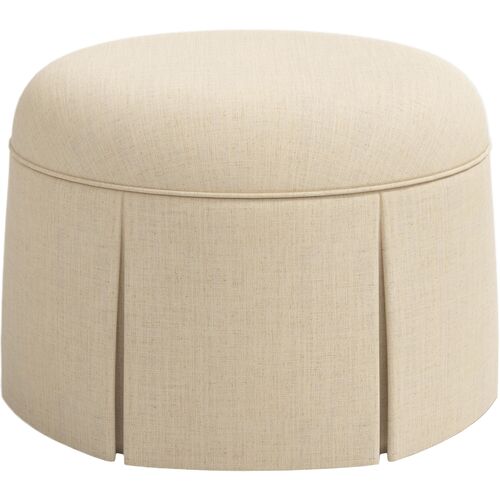 Liza Skirted Ottoman, Linen