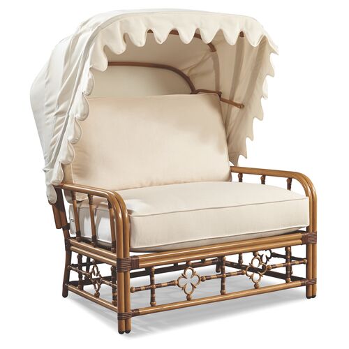 Mimi Outdoor Cuddle Chair &amp; Canopy, Natural Canvas Sunbrella~P77473802