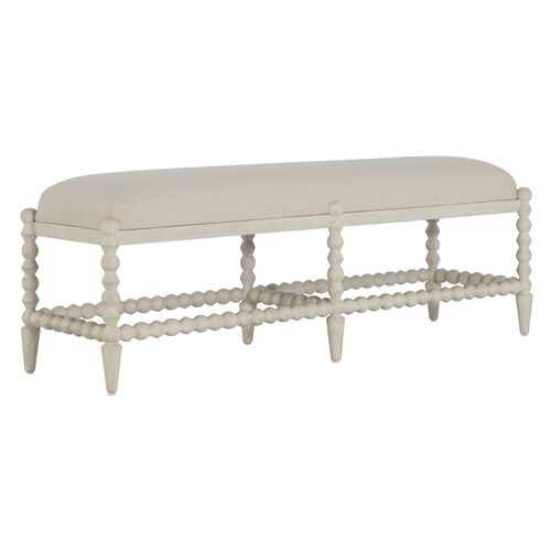 Jennifer Mahogany Bench, White