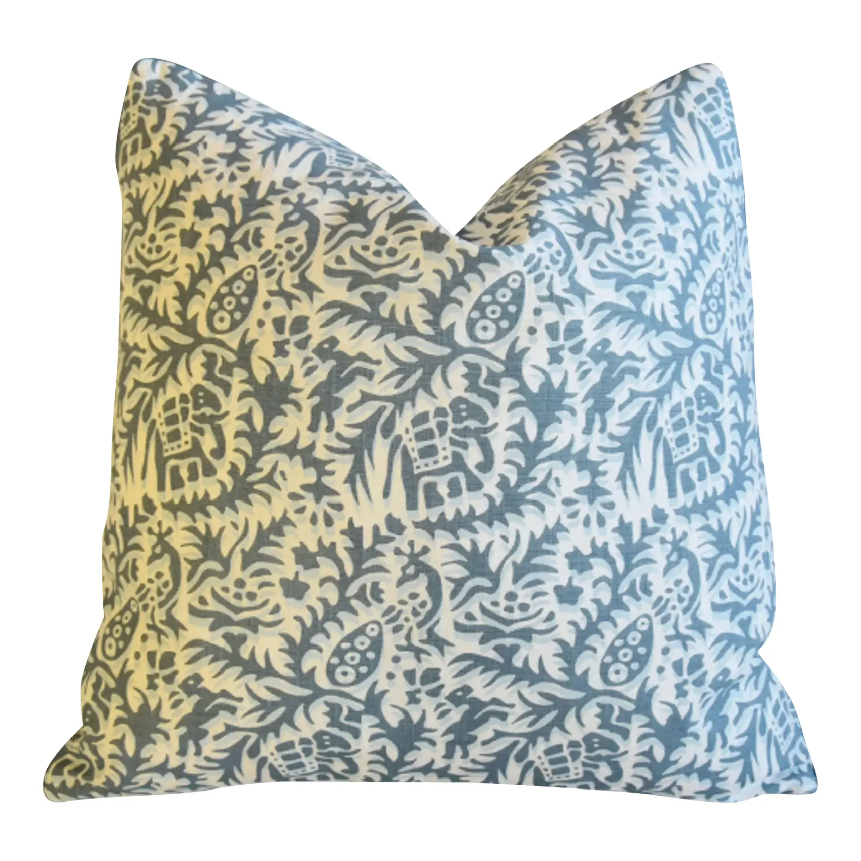 Andrew Martin Blue-Gray Jungle Pillow~P77754881