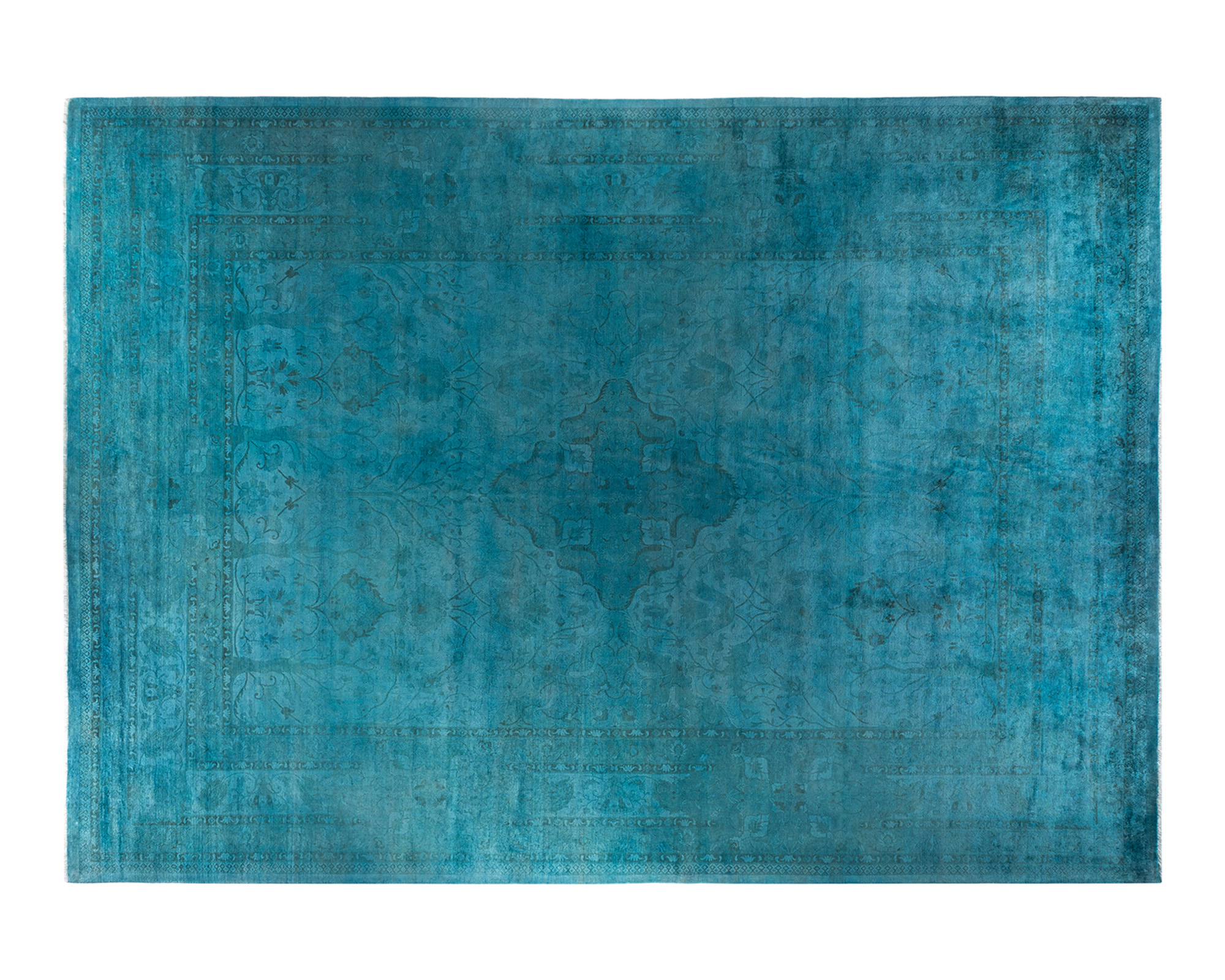 One-of-a-Kind Hand-Knotted Blue Rug, 12'4" x 16'
