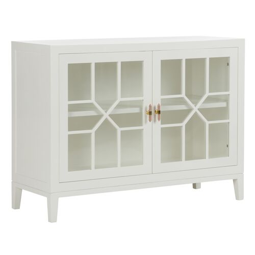 Silhouette Windowpane 2-Door Chest, White