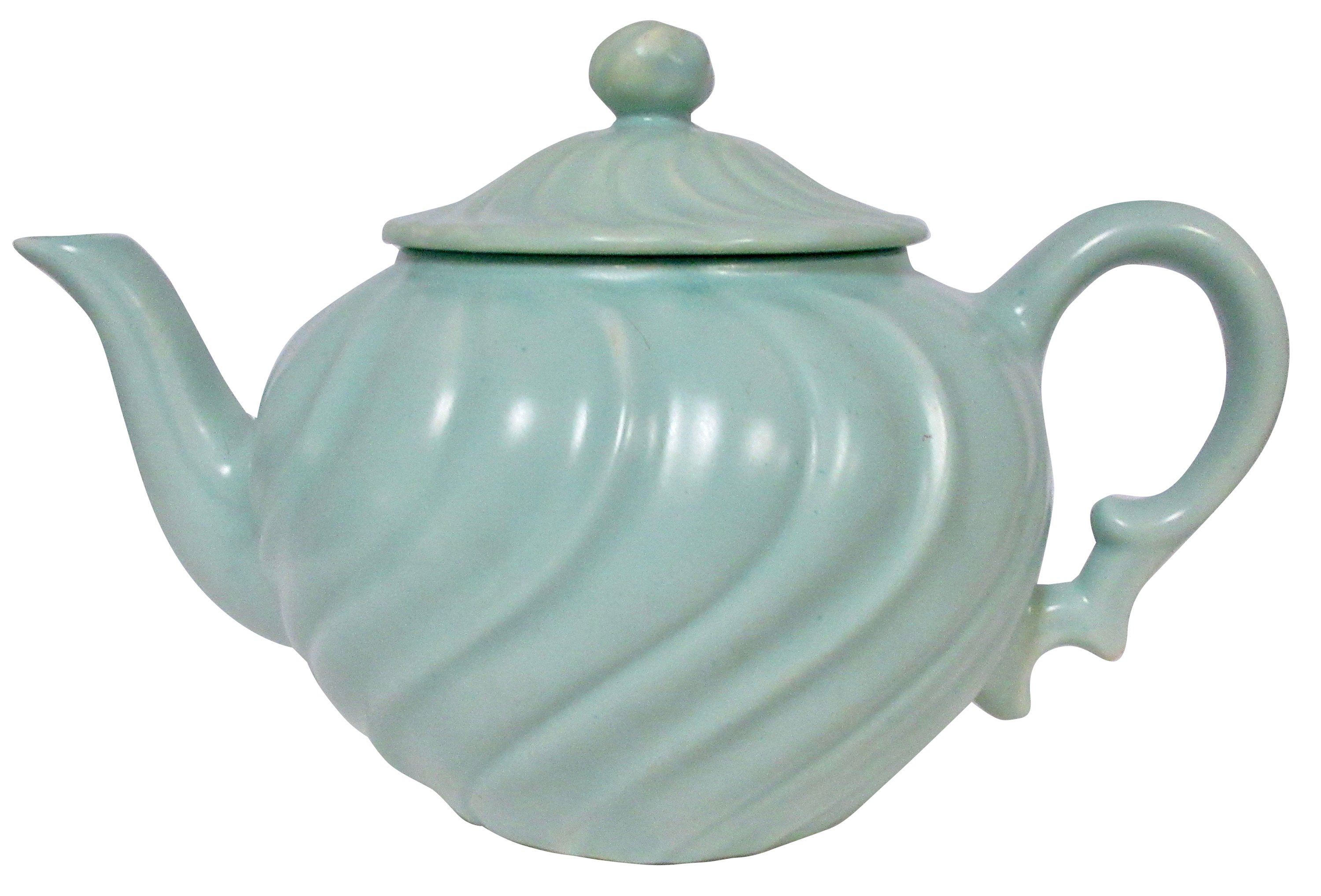 1940s California Pottery Swirl Teapot~P77609450
