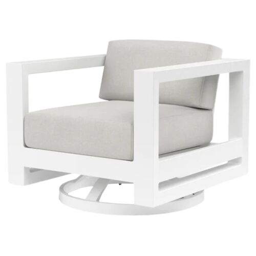 Harlyn Outdoor Aluminum Swivel Club Chair