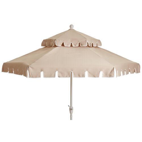 Poppy Two-Tier Patio Umbrella, Beige~P77416834