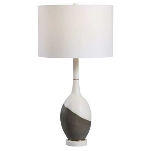 Rodolphe Concrete Table Lamp, Gray/White