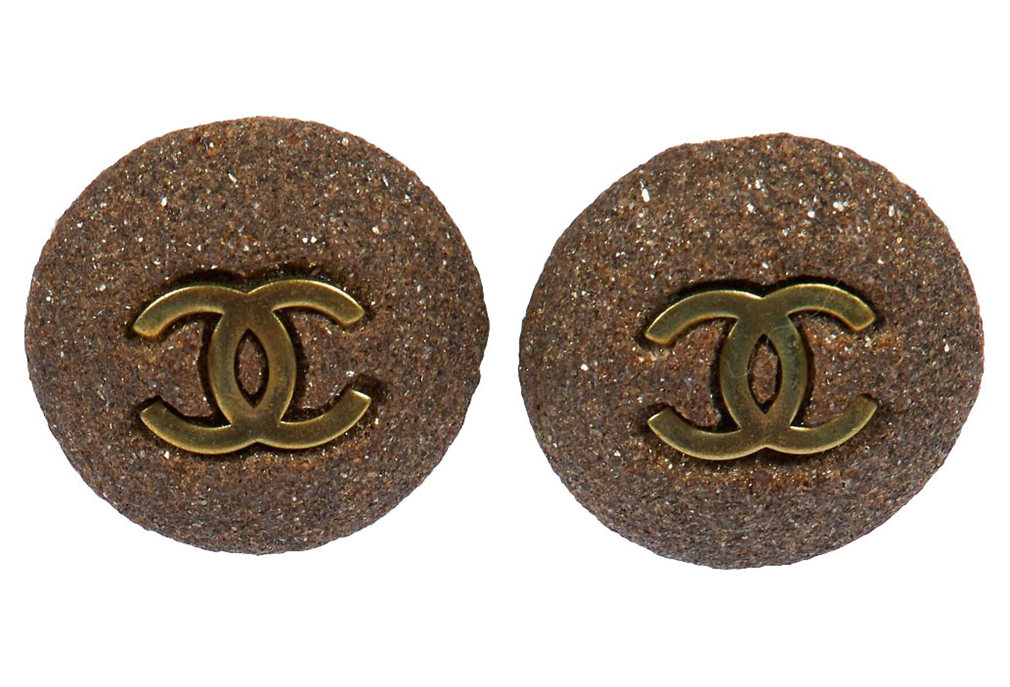 Chanel Gray Stone Clip Earrings~P77548605