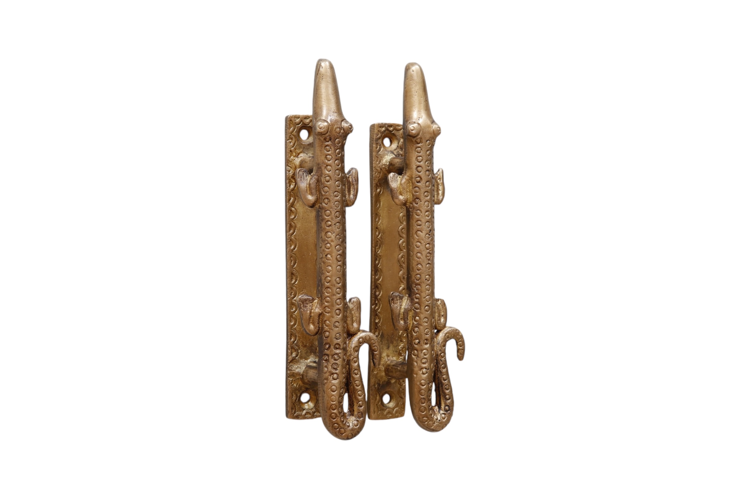 Brass Alligator Door Handles - a Pair~P77707586