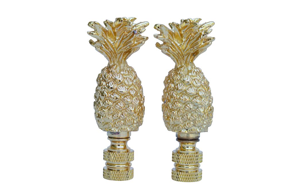 Pineapple Brass Lamp Finials - a Pair~P77656279