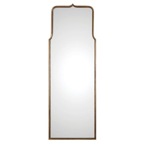 Adelasia Floor Mirror, Antiqued Gold Leaf~P77479964