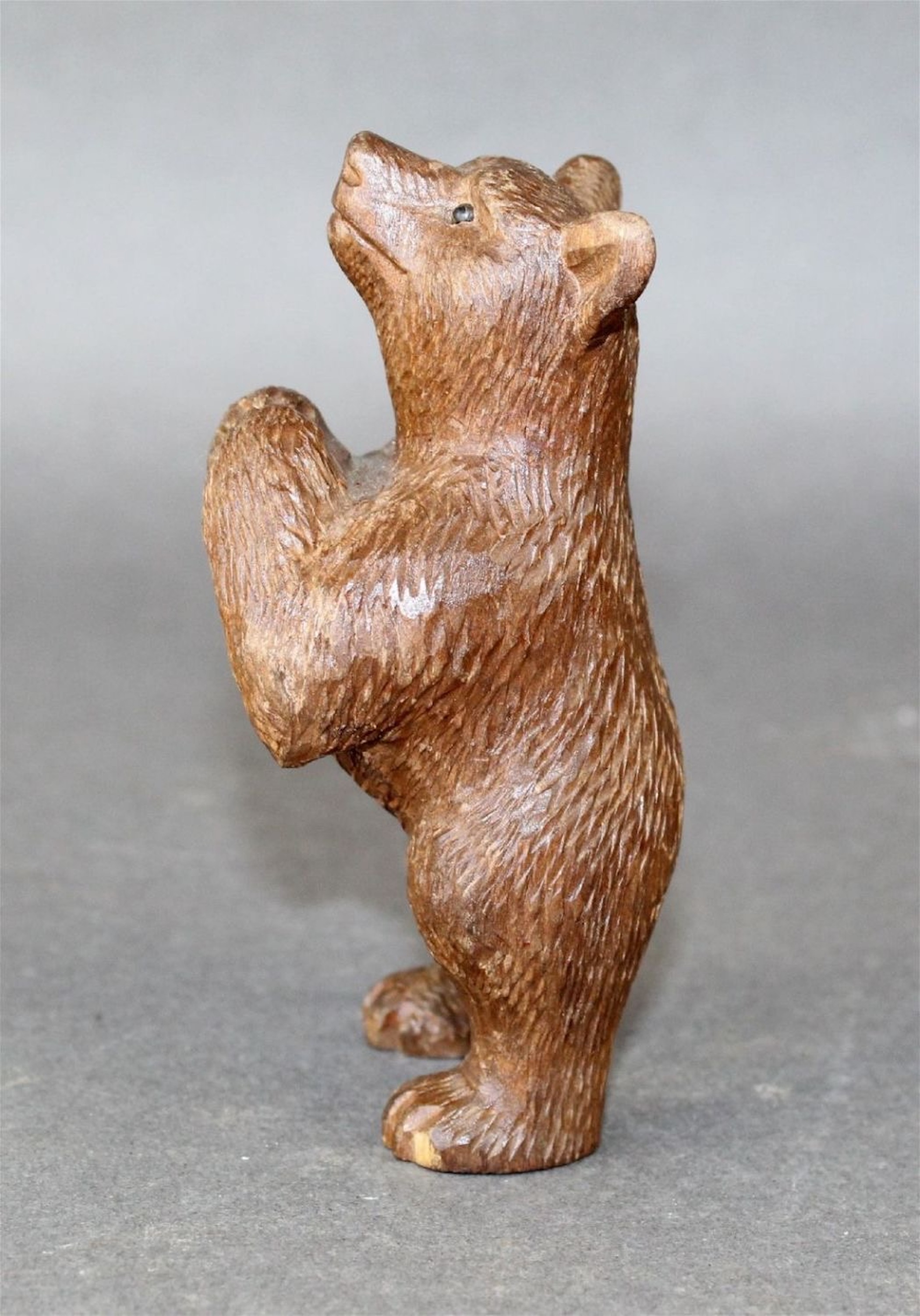 Carved Walnut Miniature Bear Figurine~P77682368