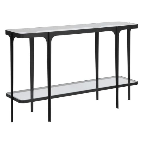 Clarisse Iron Console Table, Black