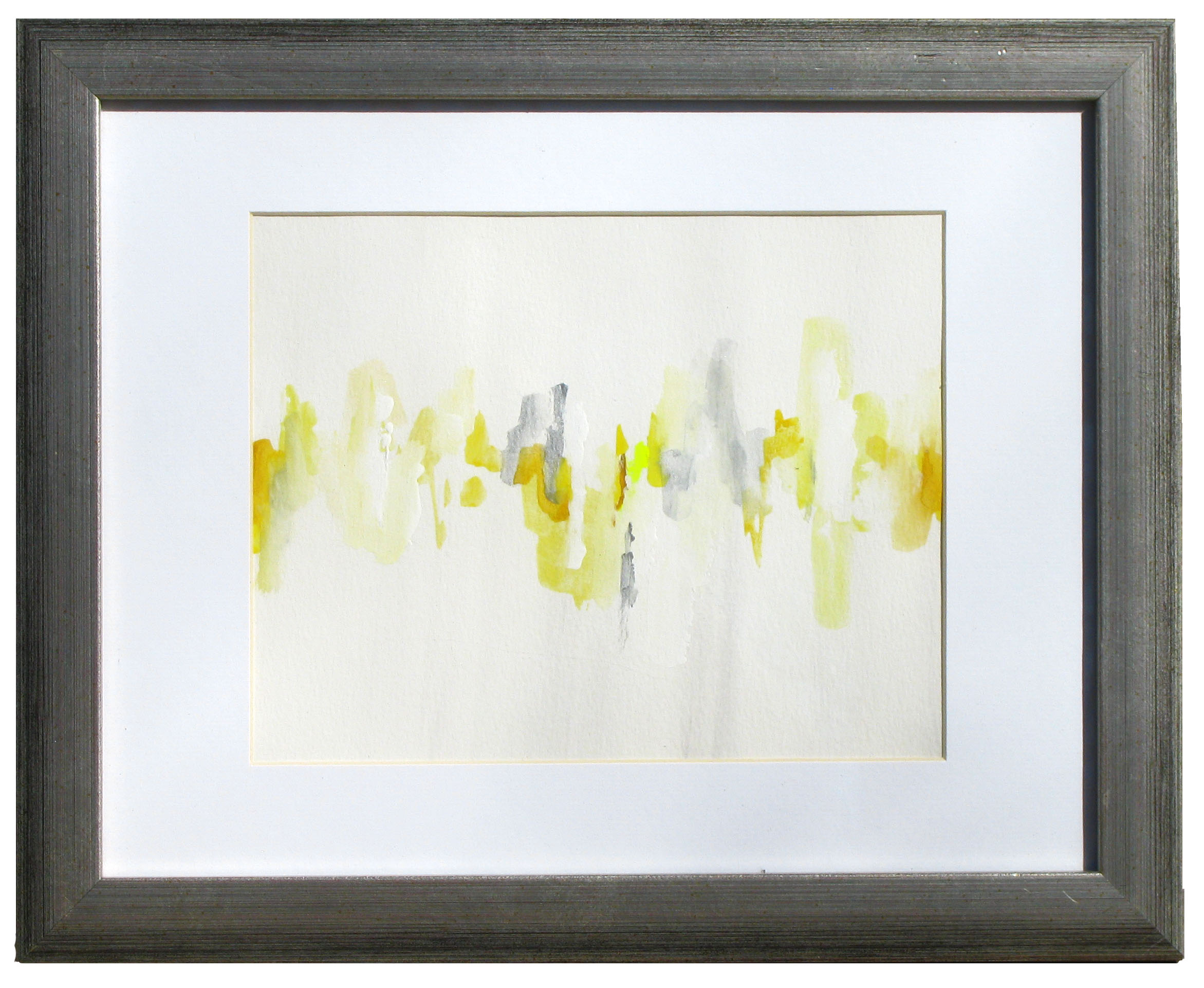 Yellow & Gray Abstract, Gray Frame~P77648274