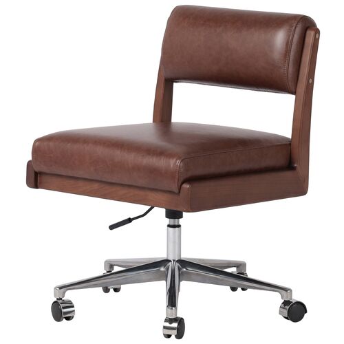 Lottie Leather Armless Desk Chair