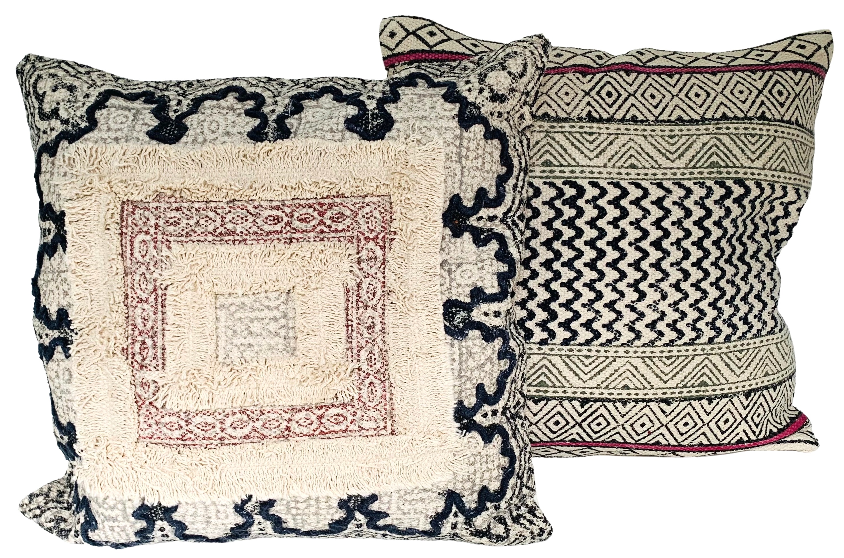 Indian Hand-Printed Pillows, Pair~P77661294