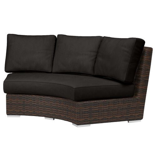 Montana Outdoor Aluminum/Resin Wicker Curved Sofa