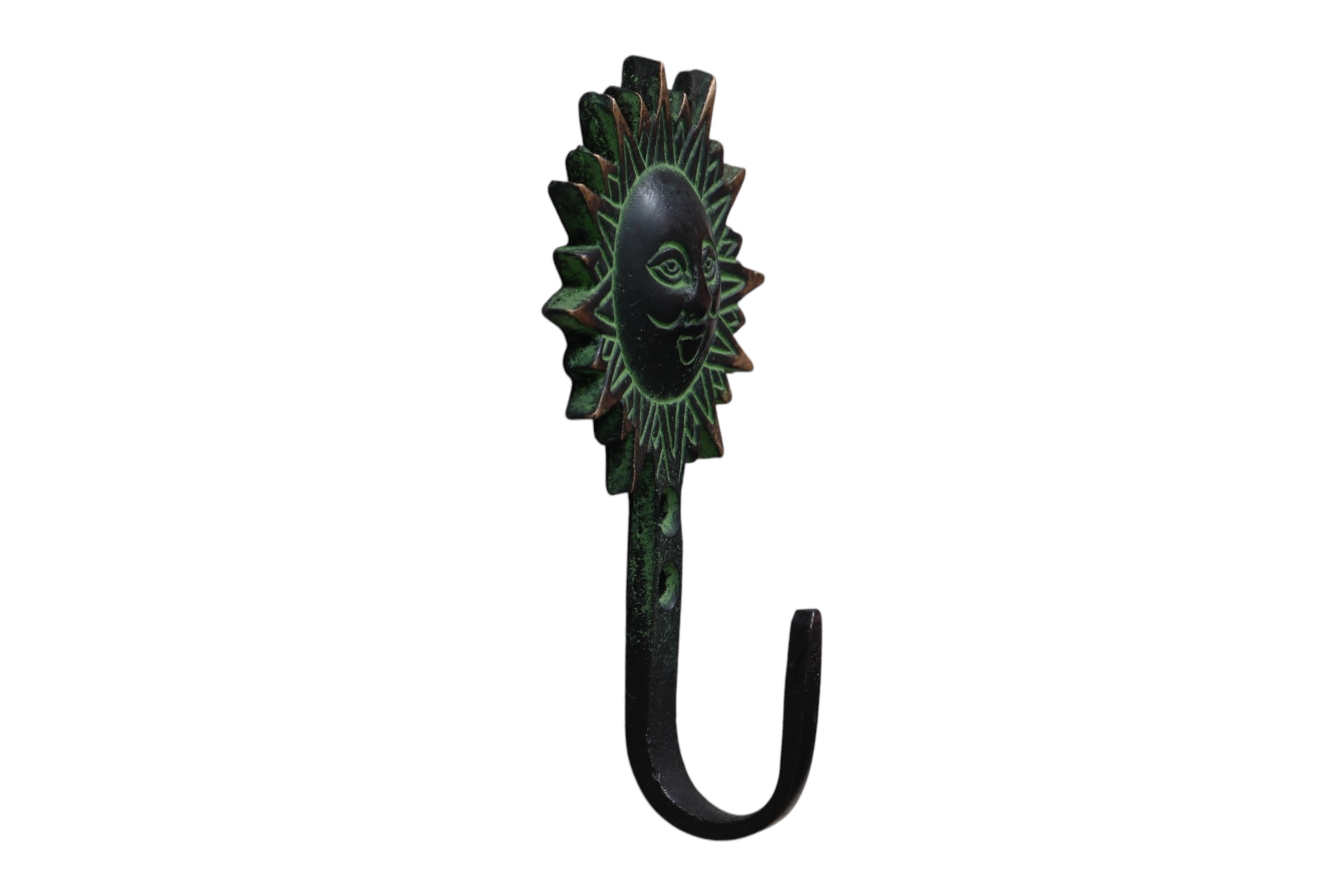 Green Brass Sun Wall Hooks - Set of 6~P77726203