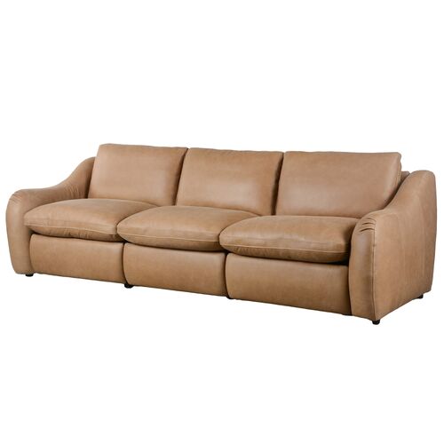 Santino Leather Power Recliner 3-Piece Sectional Sofa, Palermo Drift