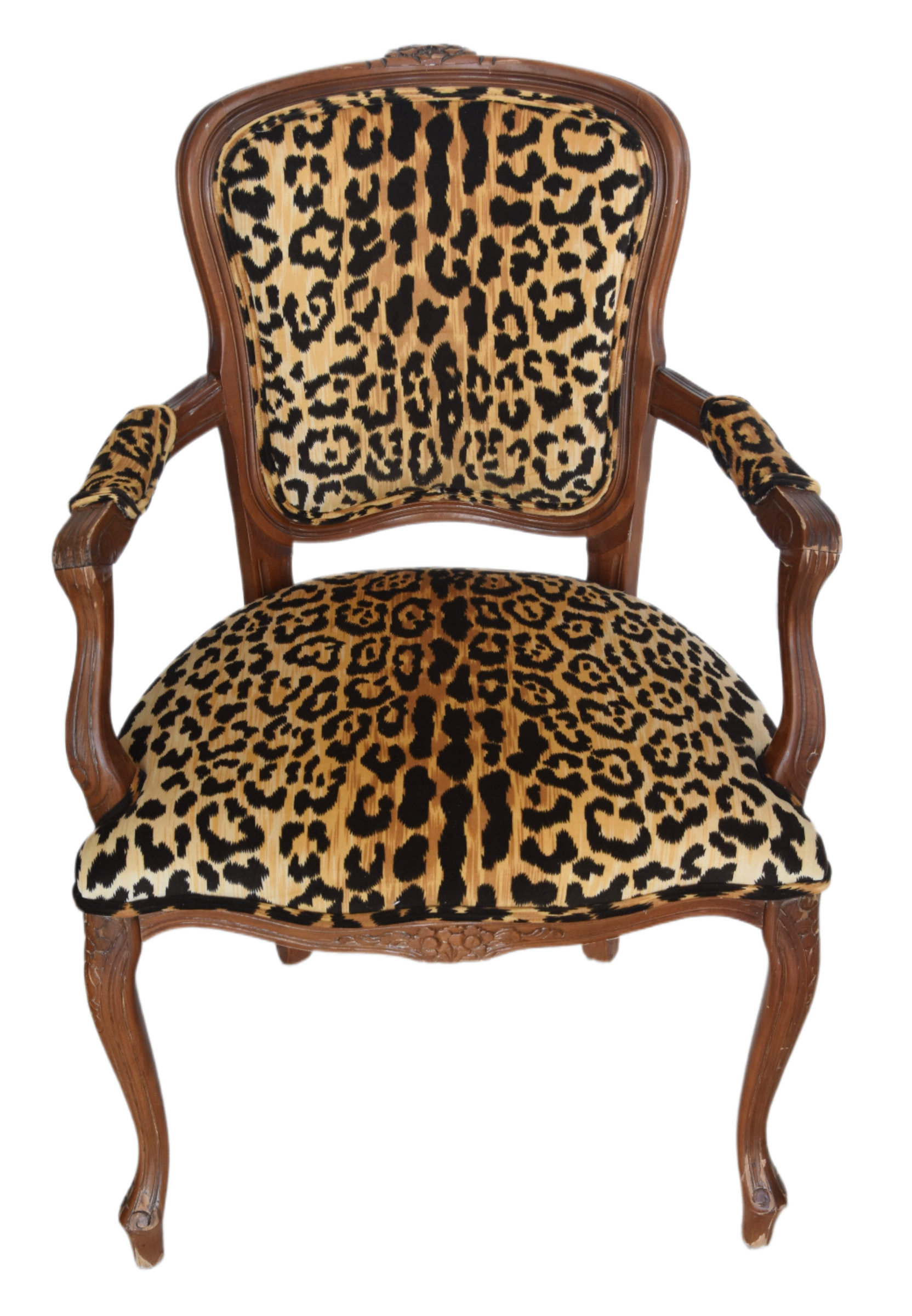 French Louis XV Style Leopard Armchair~P77678691