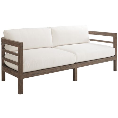 La Jolla Outdoor Sofa, Light Brown/Ivory