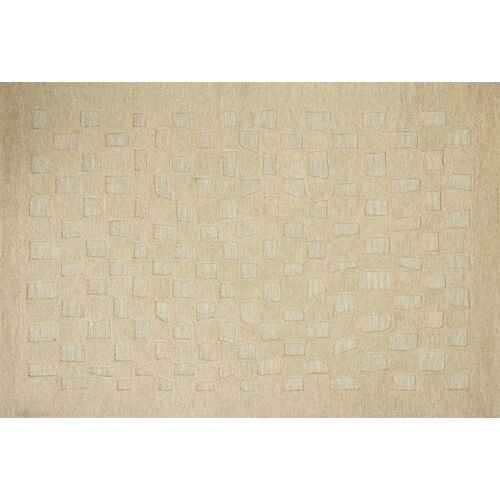 Craven Hand Tufted Checkered Rug, Oatmeal/Dove Craven Hand Tufted Checkered Rug, Oatmeal/Dove