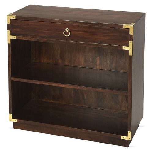 Lena Bookcase, Dark Brown/Gold~P77579941