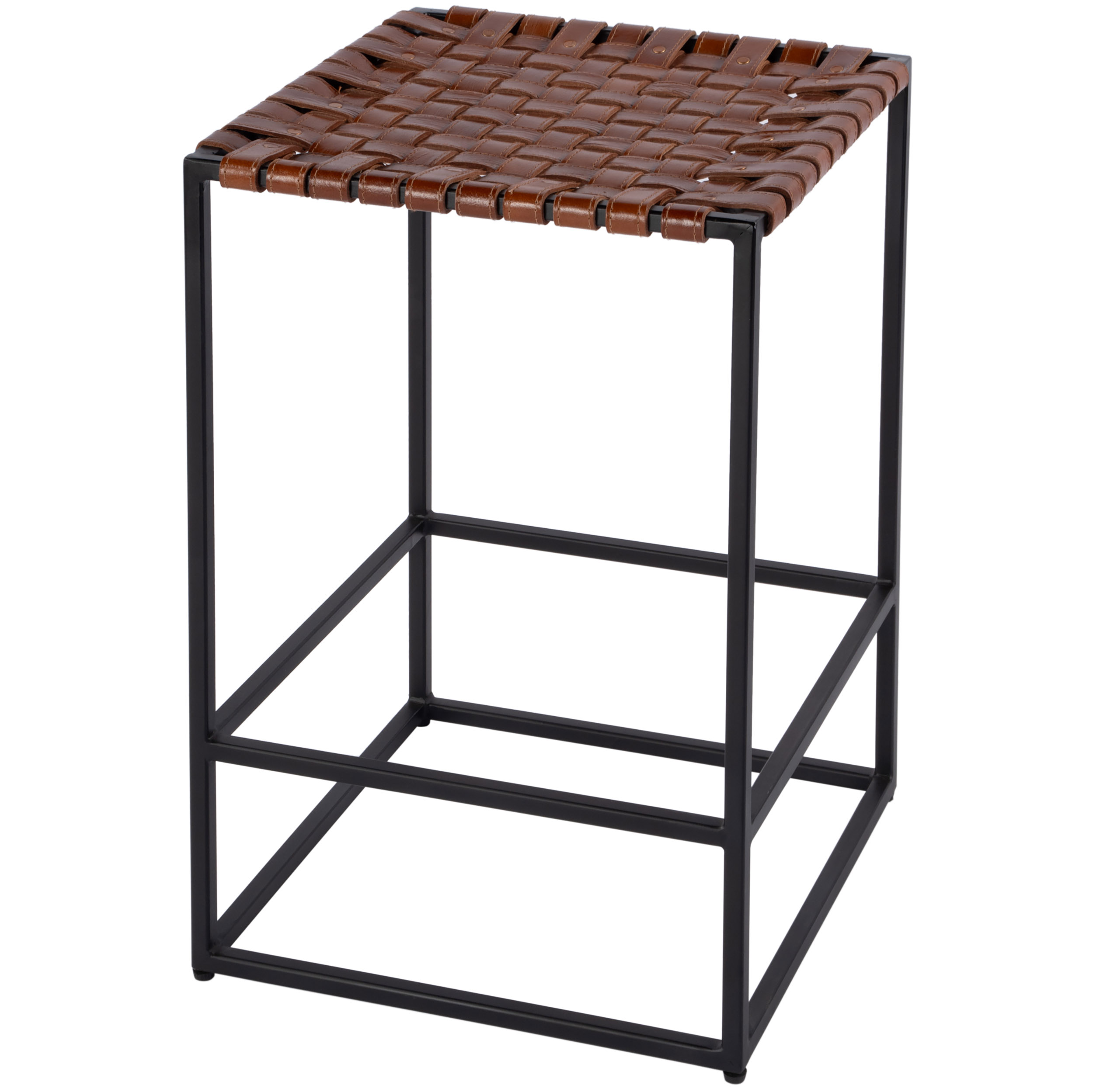 Callen Counter Stool, 24" Seat Height, Brown Leather Callen Counter Stool, 24" Seat Height, Brown Leather