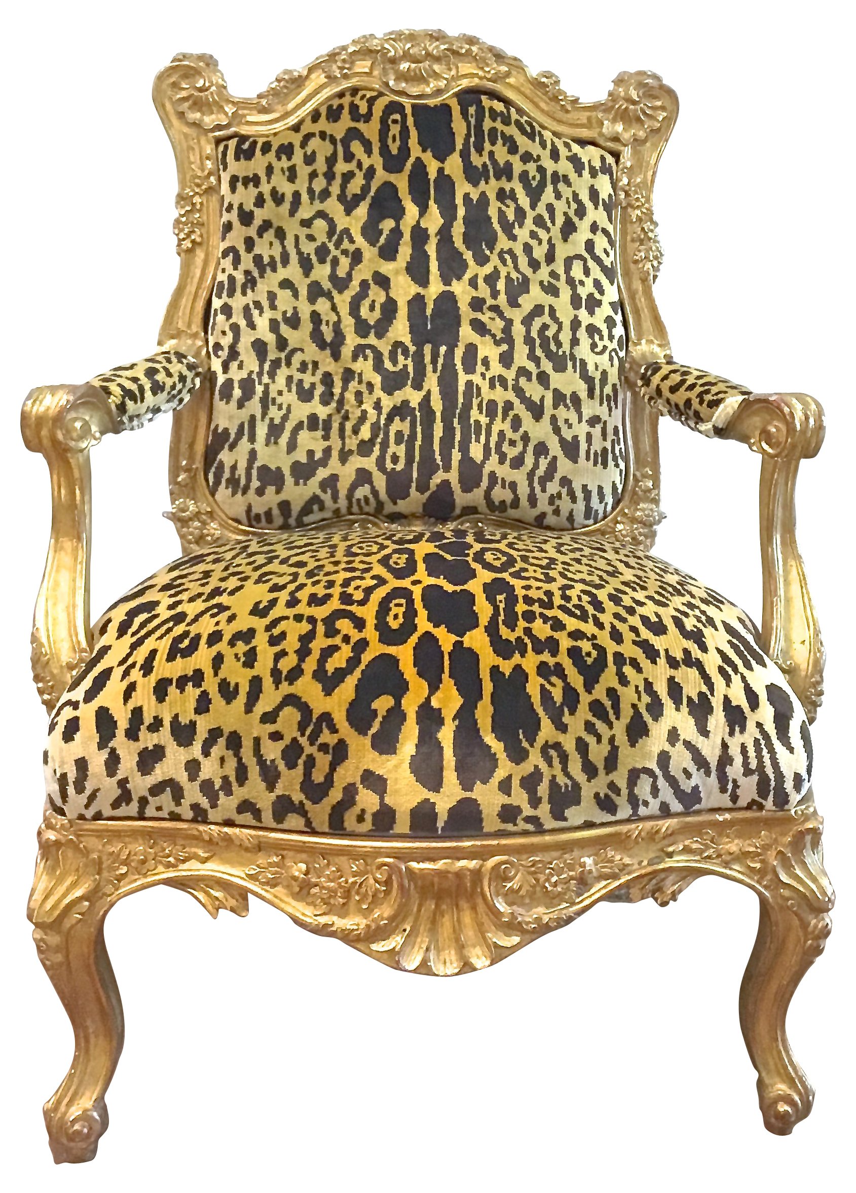 Rococo-Style Carved Giltwood Armchair~P77459054