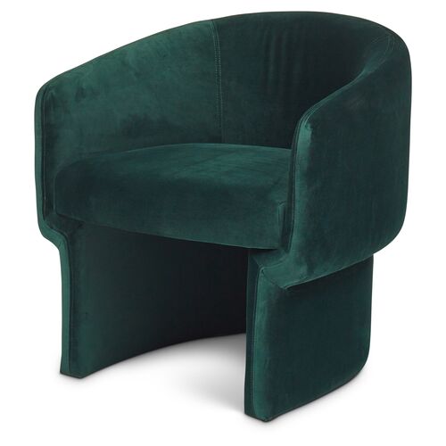 Demi Velvet Accent Chair, Dark Green Velvet~P77588018
