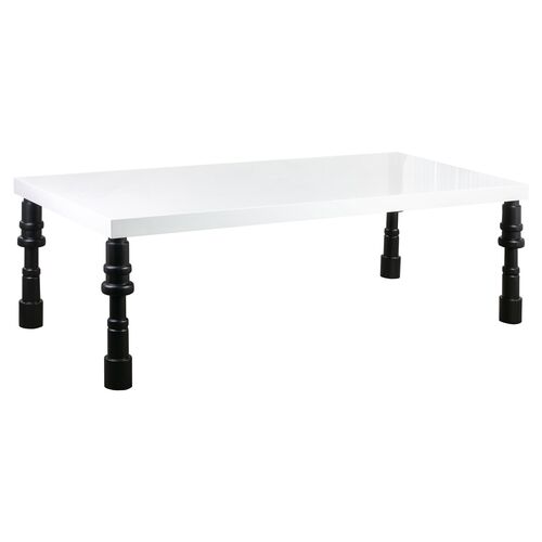 Ellie Spindle Dining Table, White/Black~P111113921
