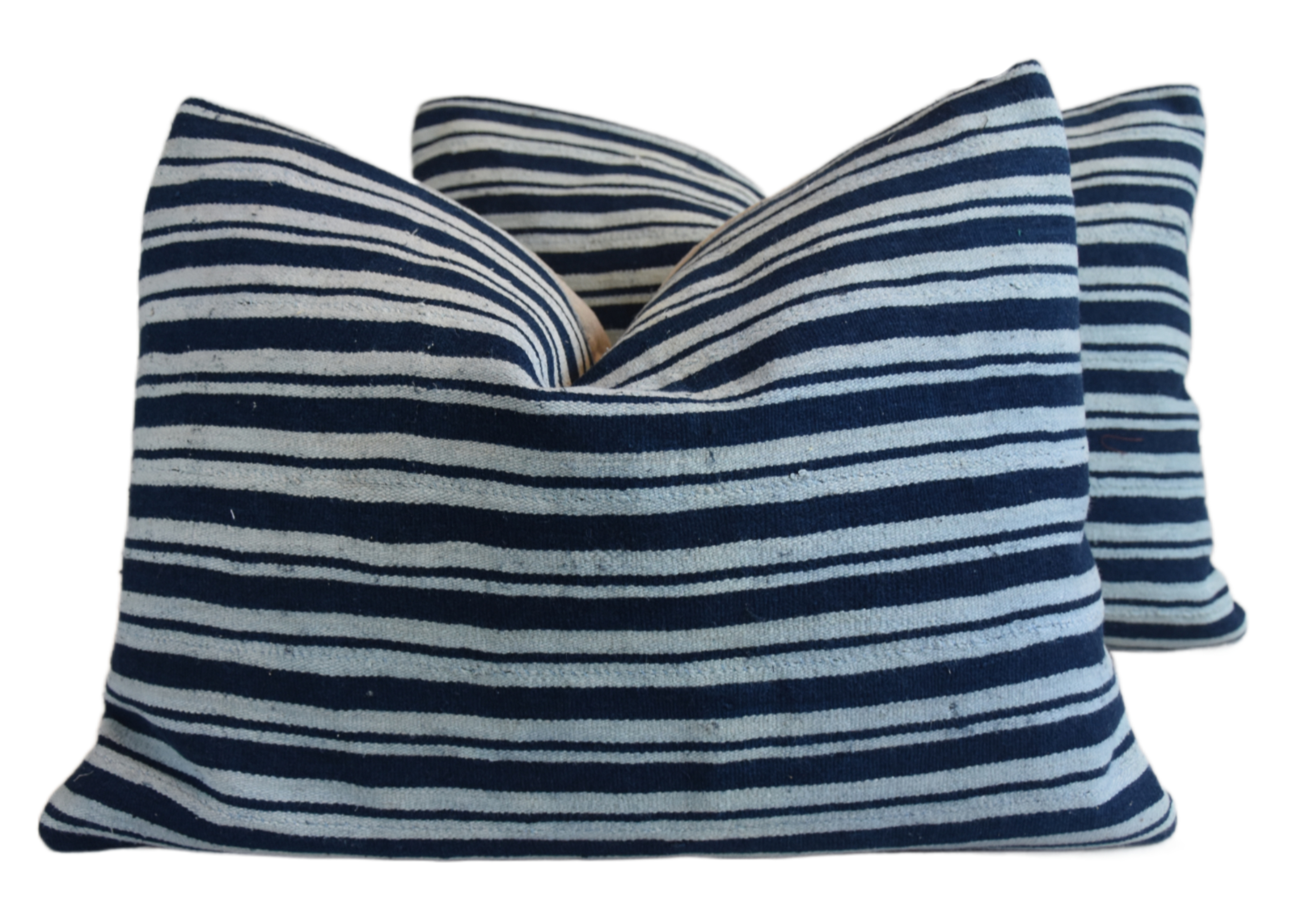 Blue Nautical Stripe Textile Pillow, S/2~P77664122