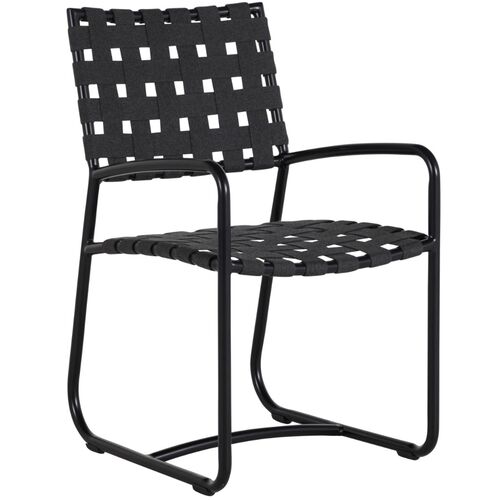 Catalina Outdoor Aluminum Arm Chair, Midnight With Charcoal Strap Catalina Outdoor Aluminum Arm Chair, Midnight With Charcoal Strap