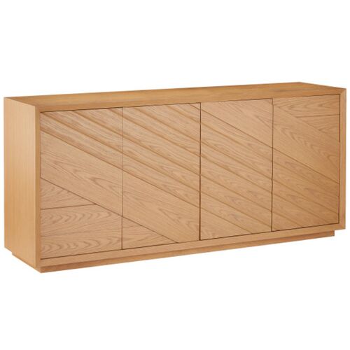 Margot 4-Door Oak Credenza, Natural