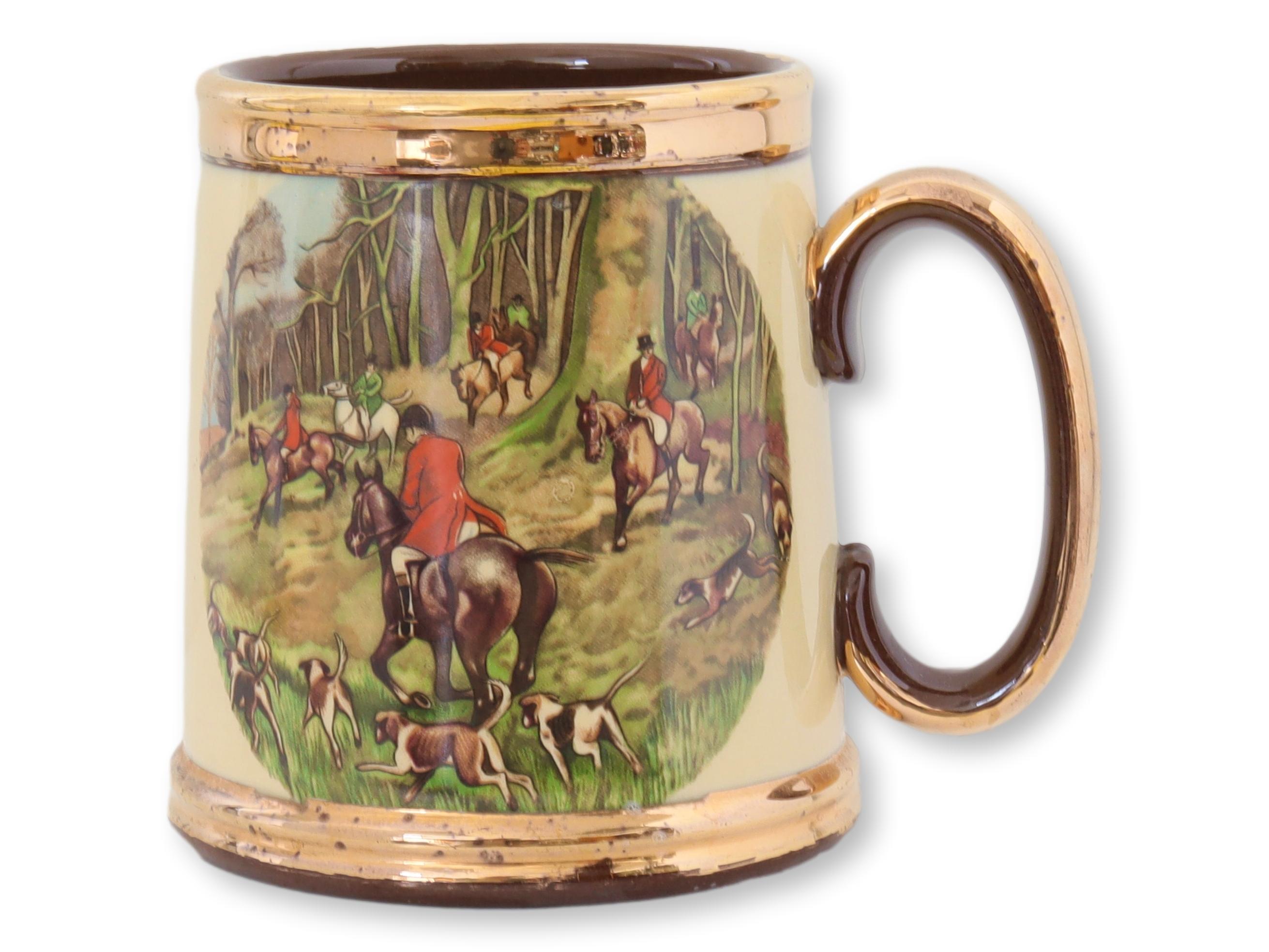 Large Hunting Scene Staffordshire Mug~P77672424