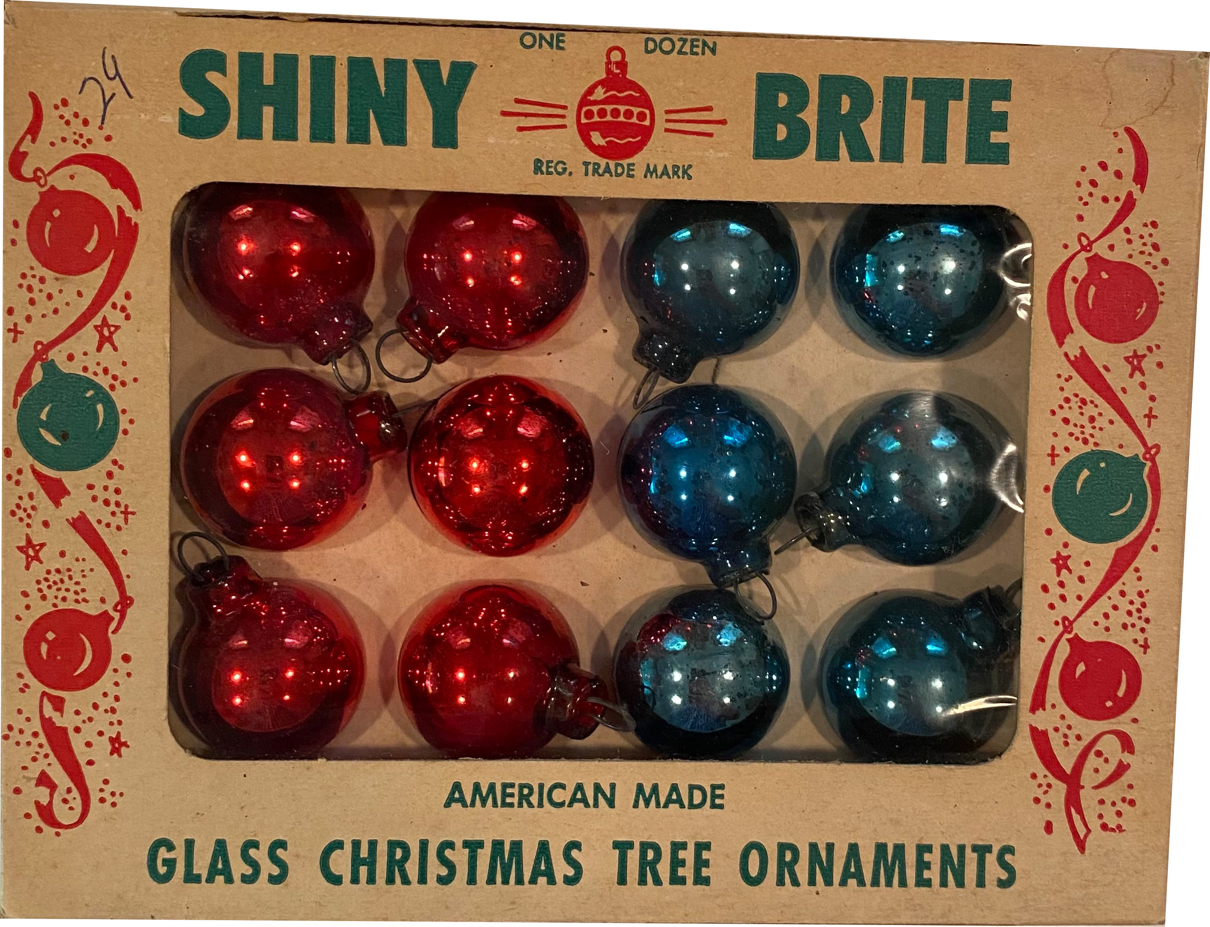 Miniature Glass Ornaments, Orig Box S/12~P77632529