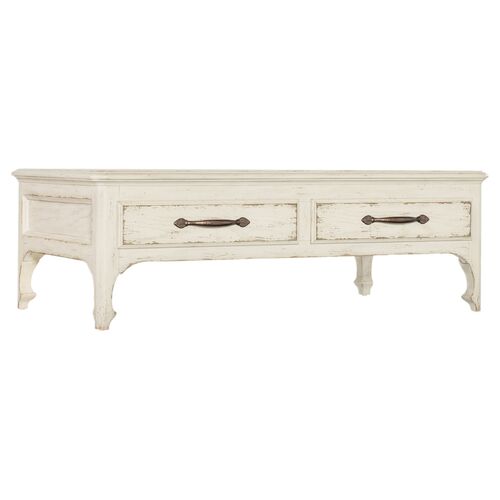 Americana Rectangle 2-Drawer Cocktail Table, Ivory