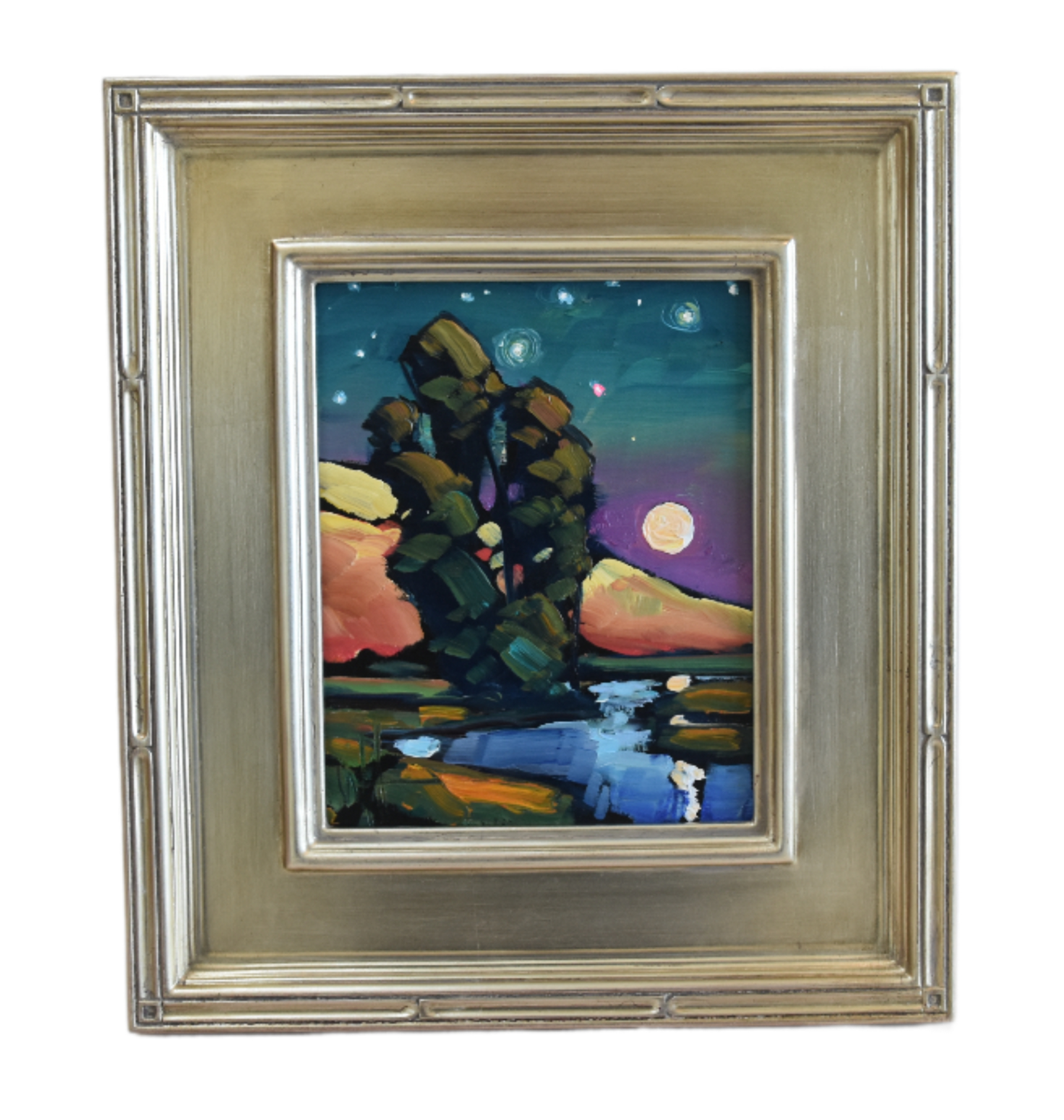 Wm. Hawkins Moon & Mountains Painting~P77725988