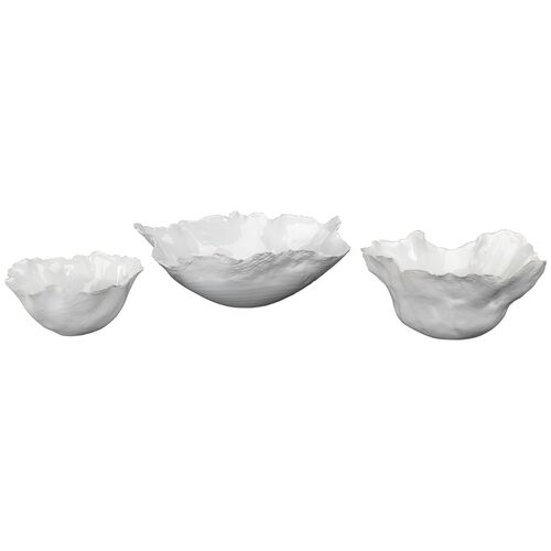 Asst. of 3 Fleur Bowls, White~P61334458
