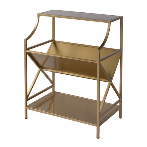Grover Iron 2-Tier Bookshelf, Gold
