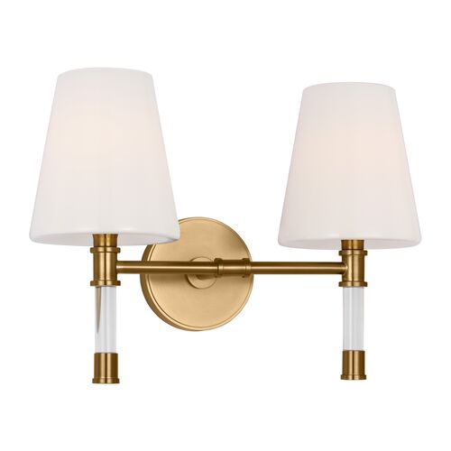 Hanover Mid-Century 2-Light Dimmable Bath Vanity Wall Sconce Hanover Mid-Century 2-Light Dimmable Bath Vanity Wall Sconce