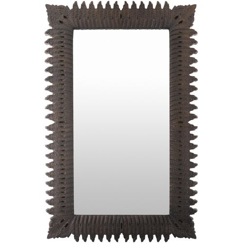 Zoraya Textured Wall Mirror, Bronze